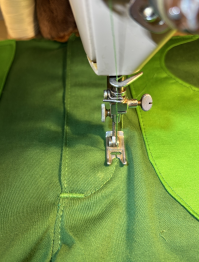 Tack the zipper guard